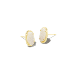KENDRA SCOTT DESIGN Grayson Gold Stud Earrings in Iridescent Drusy