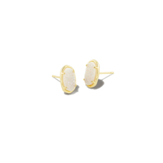KENDRA SCOTT DESIGN Grayson Gold Stud Earrings in Iridescent Drusy