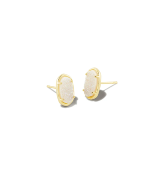 KENDRA SCOTT DESIGN Grayson Gold Stud Earrings in Iridescent Drusy
