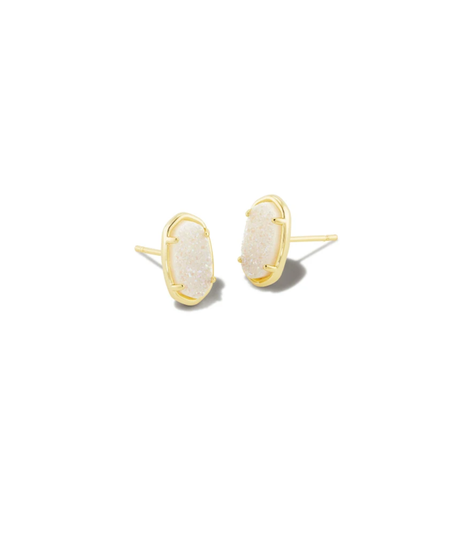 Grayson Gold Stud Earrings in Iridescent Drusy
