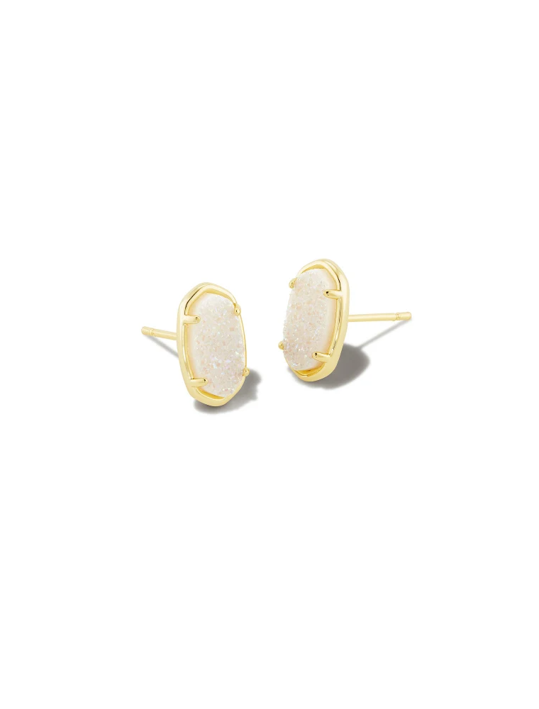KENDRA SCOTT DESIGN Grayson Gold Stud Earrings in Iridescent Drusy