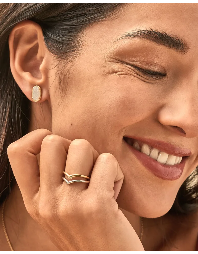 KENDRA SCOTT DESIGN Grayson Gold Stud Earrings in Iridescent Drusy