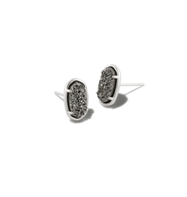 KENDRA SCOTT DESIGN Grayson Silver Stud Earrings in Platinum Drusy