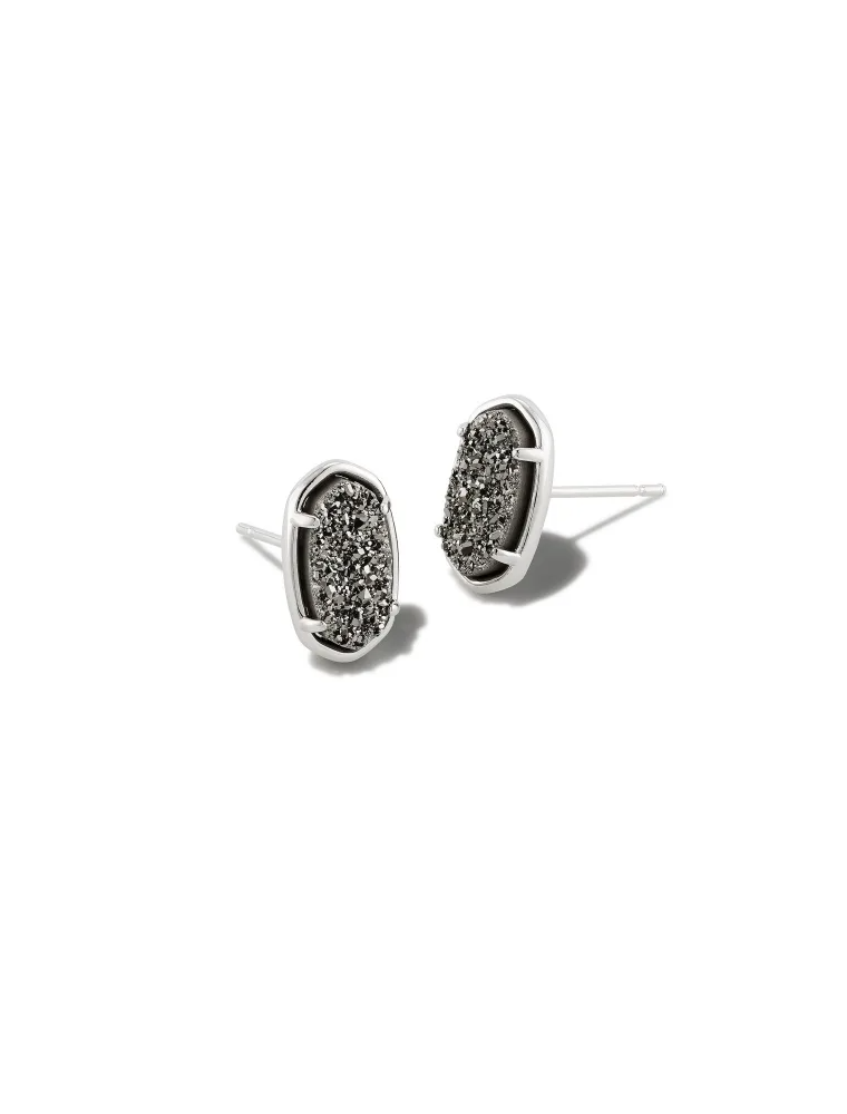 KENDRA SCOTT DESIGN Grayson Silver Stud Earrings in Platinum Drusy