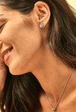 KENDRA SCOTT DESIGN Grayson Silver Stud Earrings in Platinum Drusy