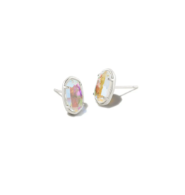 KENDRA SCOTT DESIGN Grayson Silver Stud Earrings in Dichroic Glass