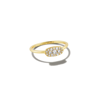 KENDRA SCOTT DESIGN Grayson Gold Band Ring in White Crystal