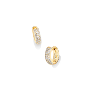 KENDRA SCOTT DESIGN Mikki Pave Huggie Earrings in Gold
