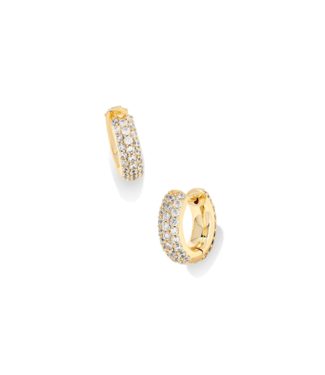 KENDRA SCOTT DESIGN Mikki Pave Huggie Earrings in Gold