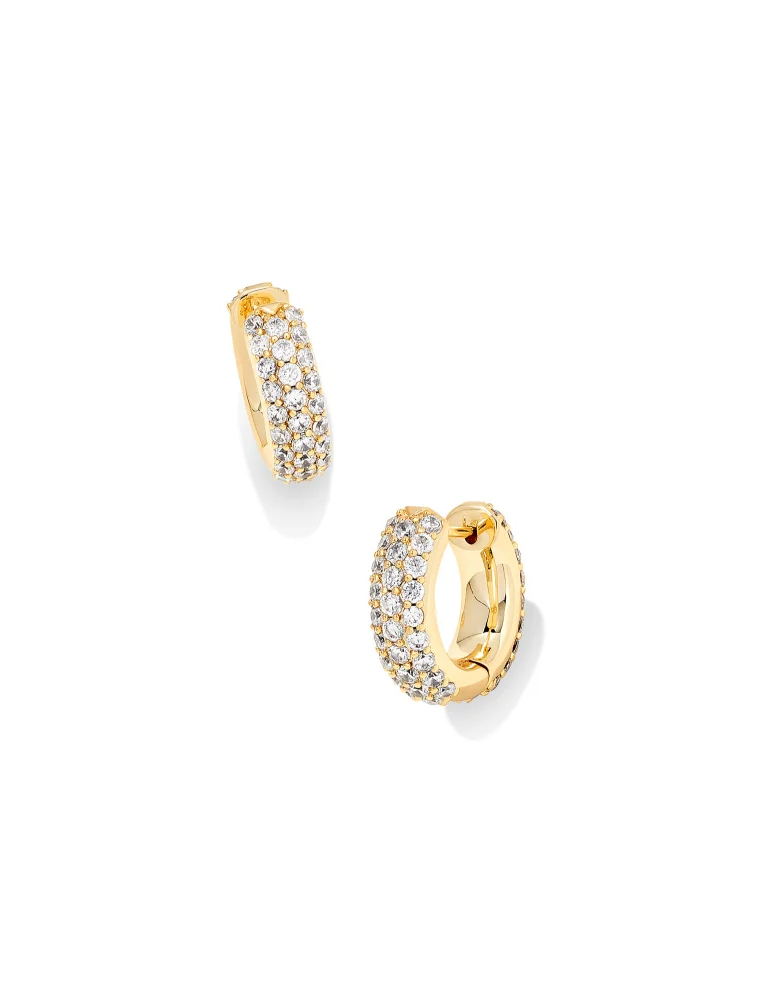 KENDRA SCOTT DESIGN Mikki Pave Huggie Earrings in Gold