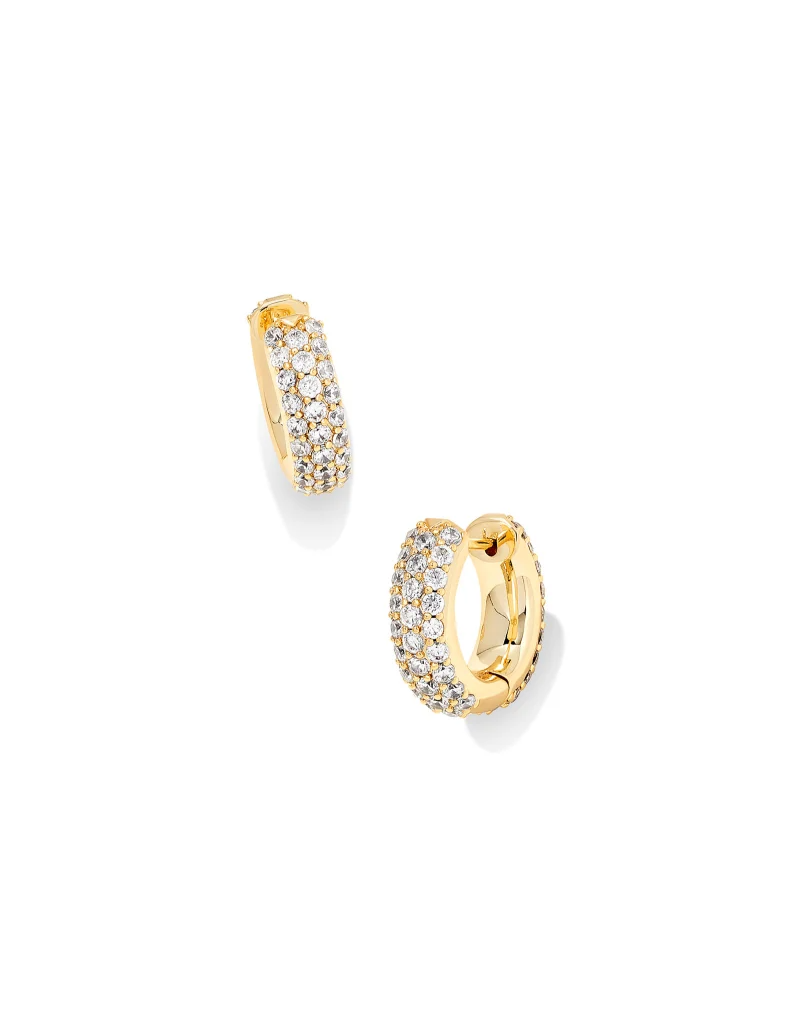 KENDRA SCOTT DESIGN Mikki Pave Huggie Earrings in Gold