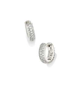 KENDRA SCOTT DESIGN Mikki Pave Huggie Earrings in Silver