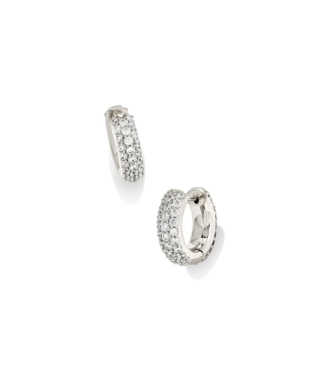 KENDRA SCOTT DESIGN Mikki Pave Huggie Earrings in Silver