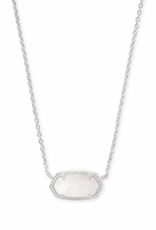 KENDRA SCOTT DESIGN Elisa Silver Pendant Necklace in White Kyocera Opal