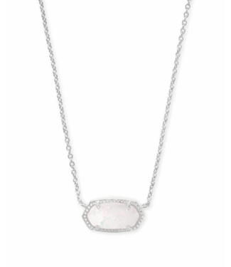 KENDRA SCOTT DESIGN Elisa Silver Pendant Necklace in White Kyocera Opal