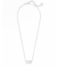 Elisa Silver Pendant Necklace in White Kyocera Opal