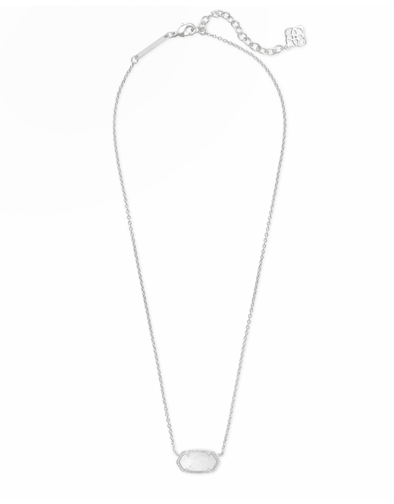 KENDRA SCOTT DESIGN Elisa Silver Pendant Necklace in White Kyocera Opal