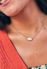 KENDRA SCOTT DESIGN Elisa Silver Pendant Necklace in White Kyocera Opal