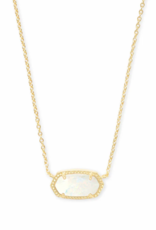 KENDRA SCOTT DESIGN Elisa Gold Pendant Necklace in White Kyocera Opal