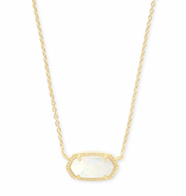 KENDRA SCOTT DESIGN Elisa Gold Pendant Necklace in White Kyocera Opal