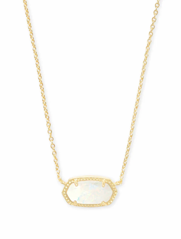 KENDRA SCOTT DESIGN Elisa Gold Pendant Necklace in White Kyocera Opal