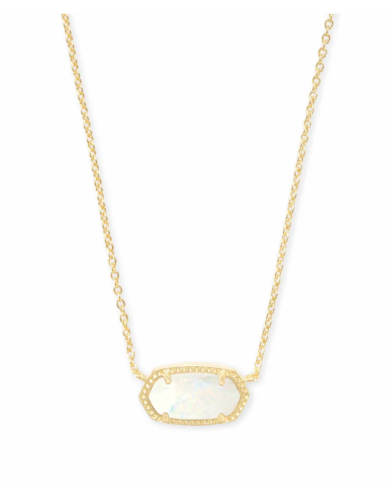 KENDRA SCOTT DESIGN Elisa Gold Pendant Necklace in White Kyocera Opal