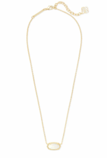KENDRA SCOTT DESIGN Elisa Gold Pendant Necklace in White Kyocera Opal