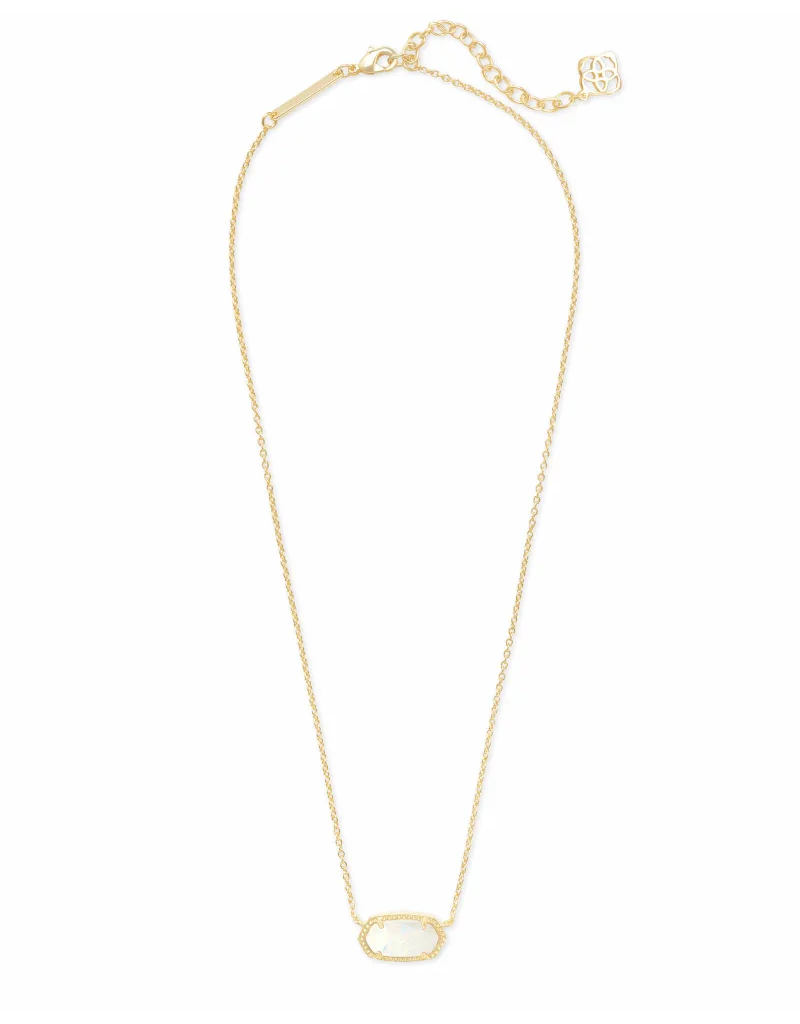 KENDRA SCOTT DESIGN Elisa Gold Pendant Necklace in White Kyocera Opal
