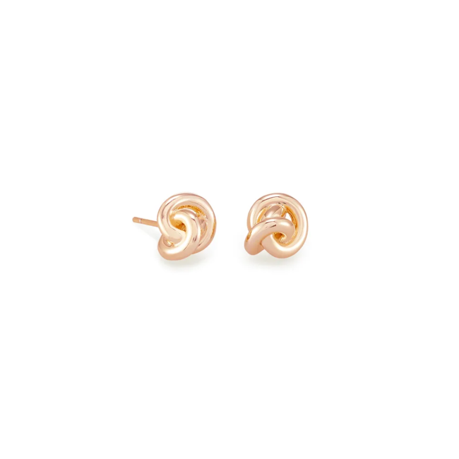 Presleigh Love Knot Stud Earrings in Rose Gold