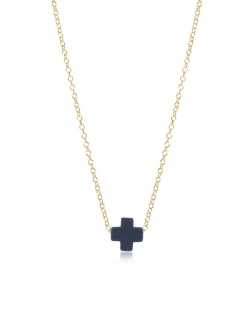 ENEWTON DESIGN Gold 16" Necklace - Navy Signature Cross