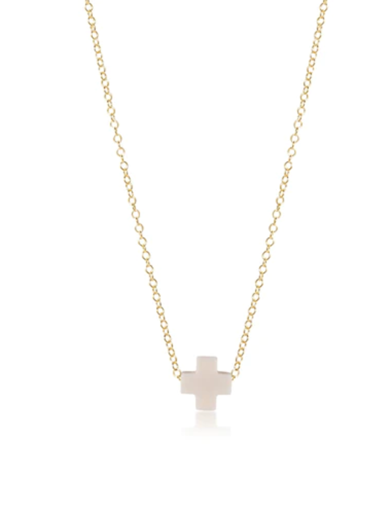 ENEWTON DESIGN Gold 16" Necklace - Off White Signature Cross