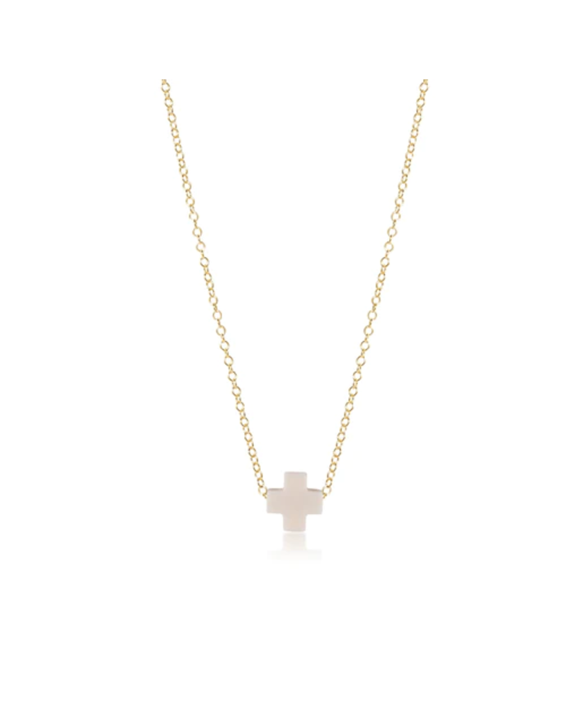 ENEWTON DESIGN Gold 16" Necklace - Off White Signature Cross