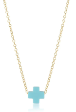 ENEWTON DESIGN Gold 16" Necklace - Turquoise Signature Cross ENEWTON DESIGN Gold 16" Necklace - Turquoise Signature Cross