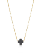 ENEWTON DESIGN Gold 16" Necklace - Charcoal Grey Signature Cross