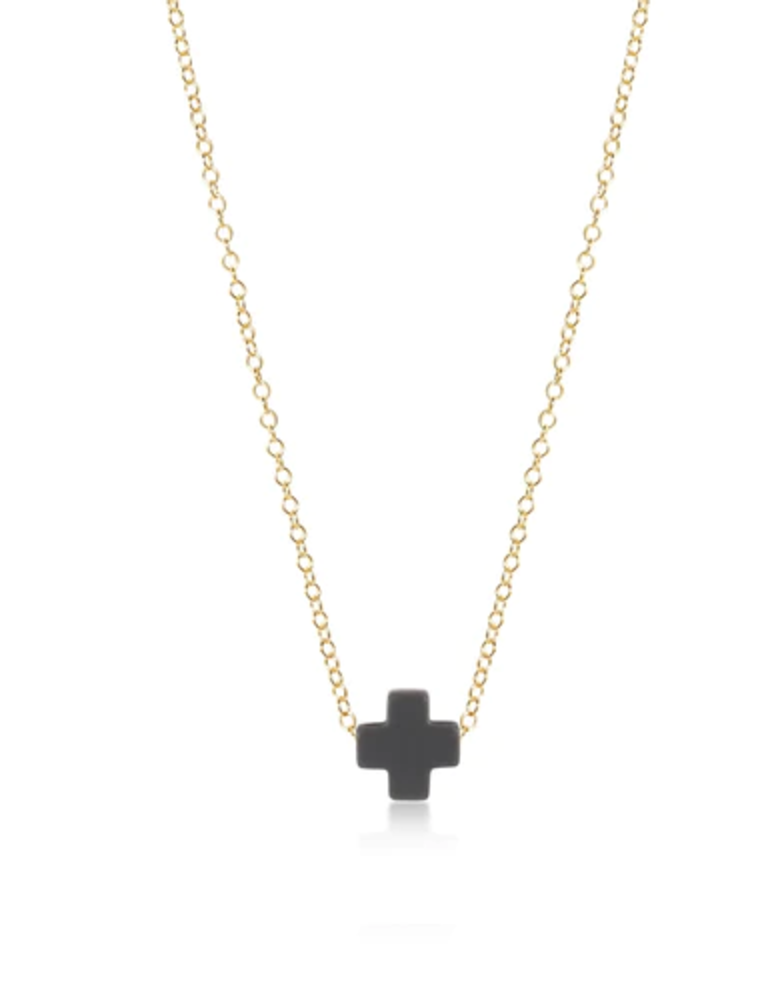 ENEWTON DESIGN Gold 16" Necklace - Charcoal Grey Signature Cross