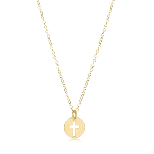 Gold 16" Necklace - Small Blessed Charm