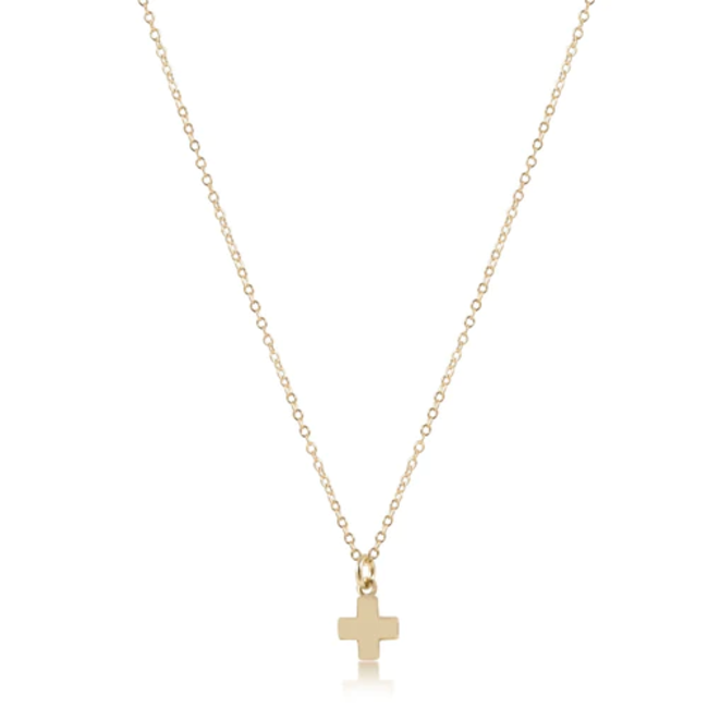 Gold 16" Necklace - Small Gold Signature Cross Charm