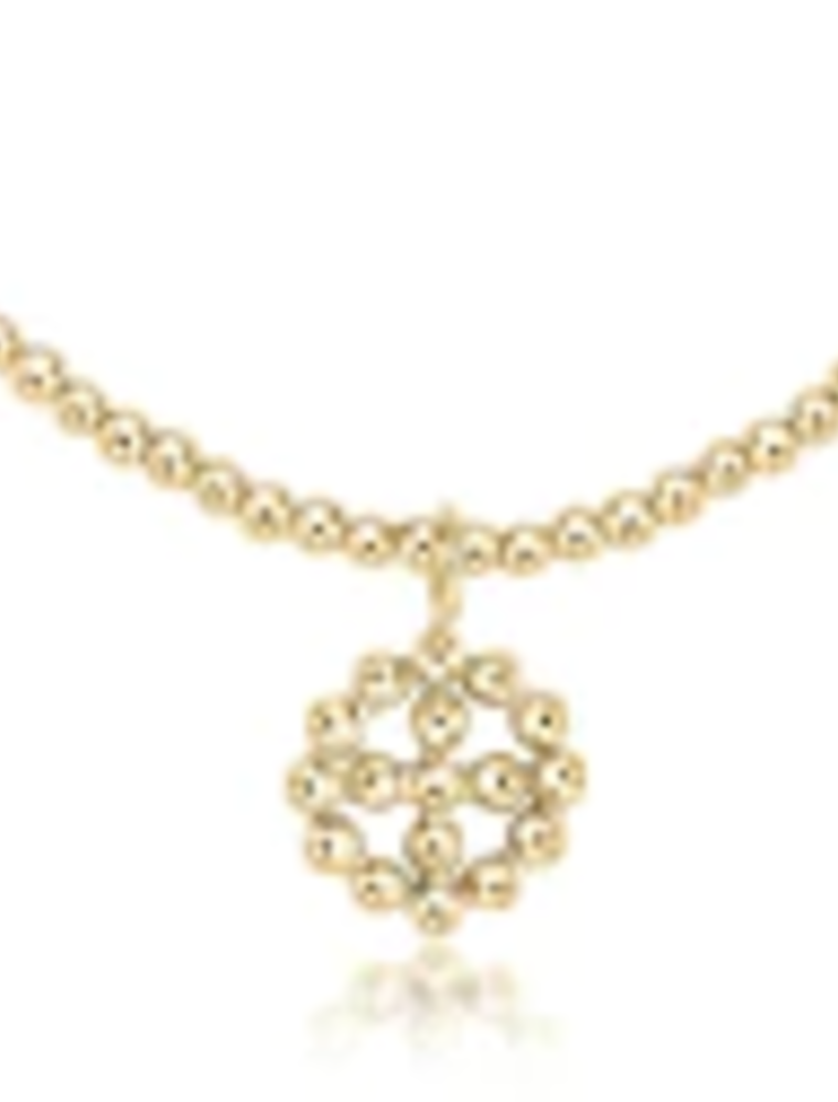 ENEWTON DESIGN Gold Classic 2mm Bead Chain 17" Choker Necklace - Beaded Signature Cross Halo Charm