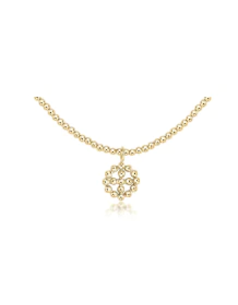 ENEWTON DESIGN Gold Classic 2mm Bead Chain 17" Choker Necklace - Beaded Signature Cross Halo Charm