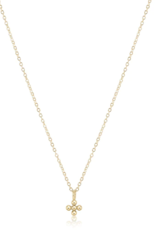 ENEWTON DESIGN Gold 16" Necklace - Small Beaded Signature Cross Charm