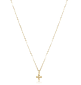 ENEWTON DESIGN Gold 16" Necklace - Small Beaded Signature Cross Charm