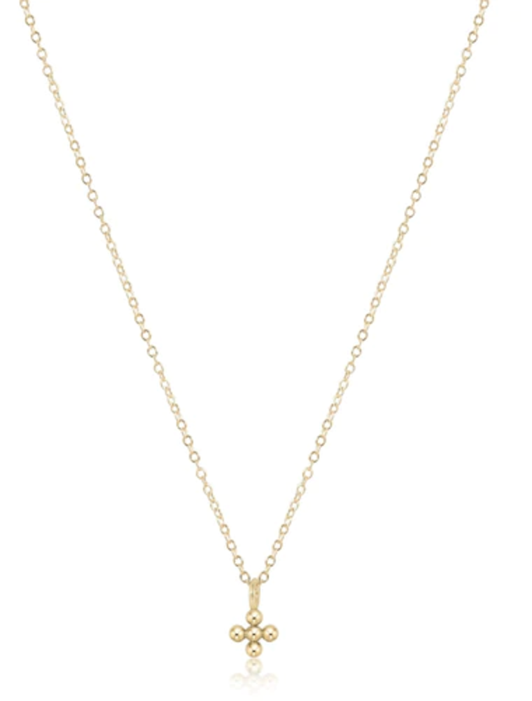 ENEWTON DESIGN Gold 16" Necklace - Small Beaded Signature Cross Charm