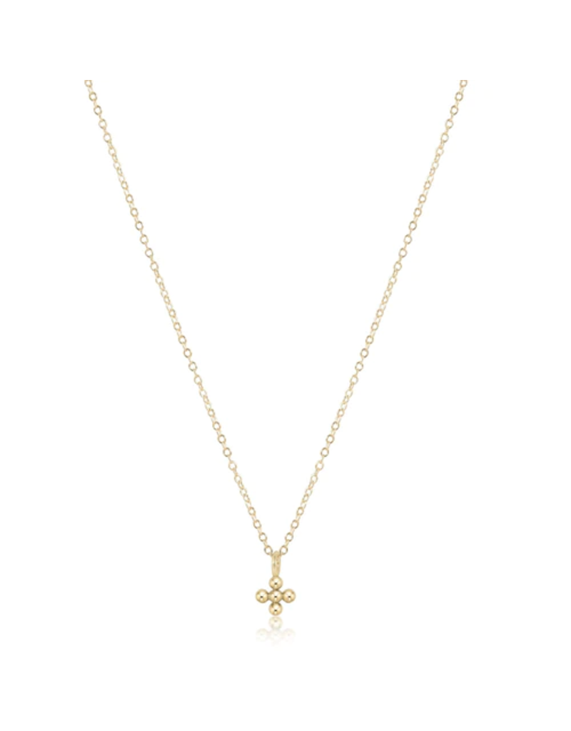 ENEWTON DESIGN Gold 16" Necklace - Small Beaded Signature Cross Charm