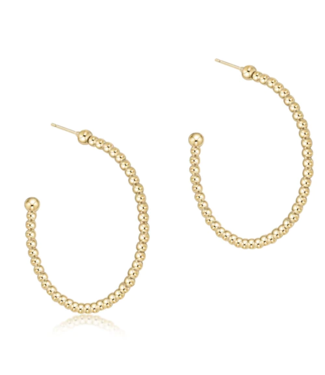 ENEWTON DESIGN Classic 2mm Beaded 1.25" Post Hoop Earring - Gold