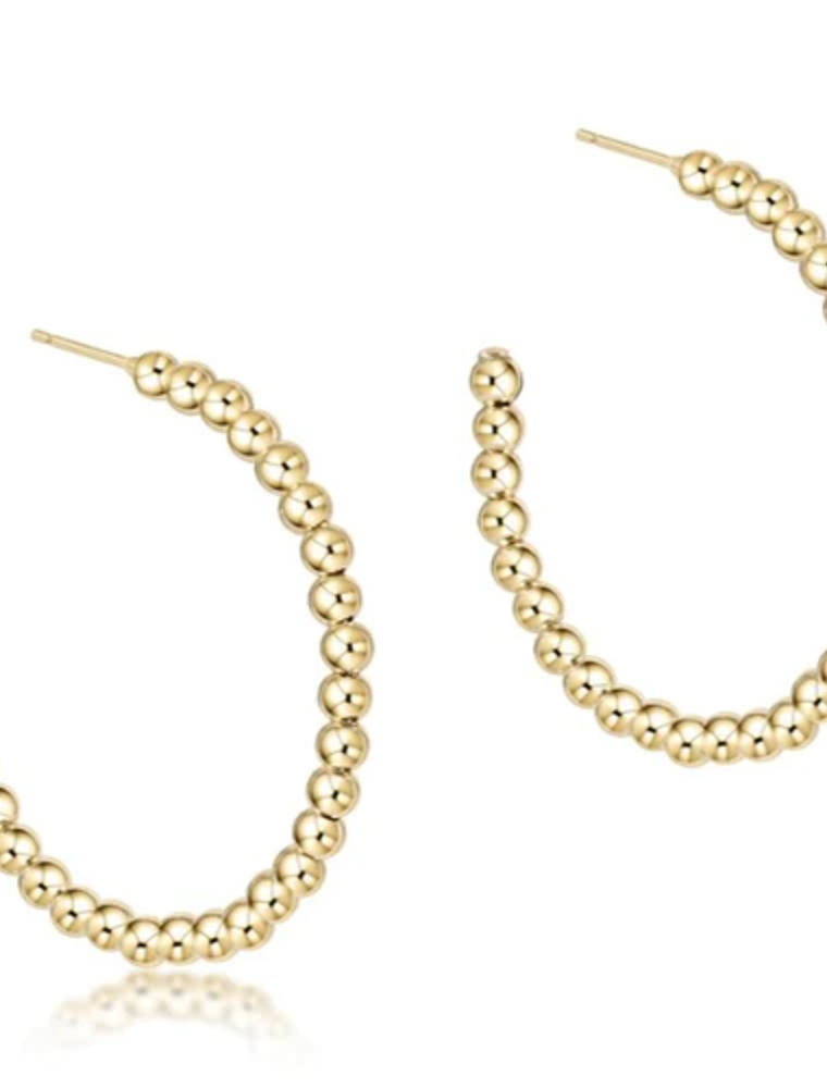 ENEWTON DESIGN Classic 3mm Beaded 1.25" Post Hoop Earring - Gold