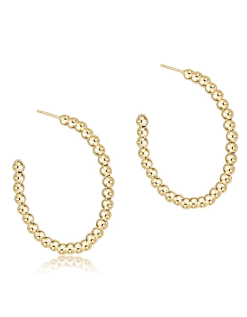 ENEWTON DESIGN Classic 3mm Beaded 1.25" Post Hoop Earring in Gold