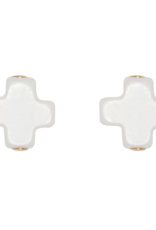 ENEWTON DESIGN Signature Cross Stud Earrings - Off White/Gold