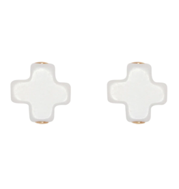 ENEWTON DESIGN Signature Cross Stud Earrings - Off White/Gold