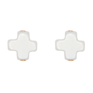 ENEWTON DESIGN Signature Cross Stud Earrings - Off White/Gold