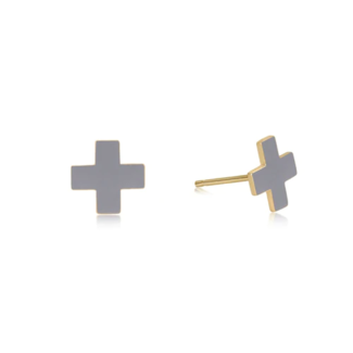 ENEWTON DESIGN Signature Cross Stud Earrings - Grey/Gold